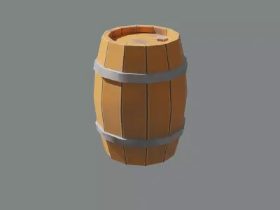 Lowpoly Barrel Game ready Low-poly 3D model