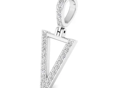 Alphabet V-letter single row pendant 3D print model