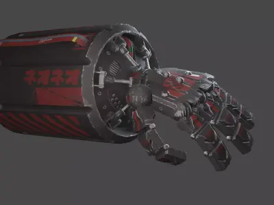 Mech Gauntlet Low-poly 3D model