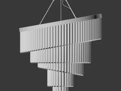 Gold Plated Spiral Crystal Designer Chandelier 3D model