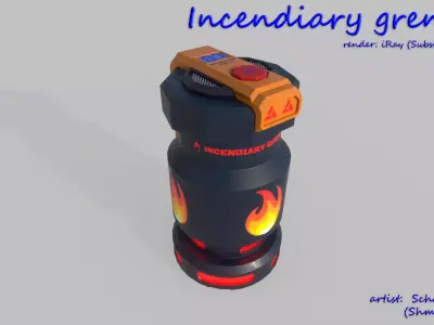 Incendiary Grenade Sci-Fi Low-poly 3D model