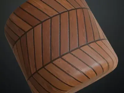 Classic Medium Teak Chevron Flooring PBR Seamless Texture