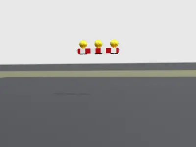 Construction Barrier 4 with warning lights 600-30 100x800mm Low-poly 3D model