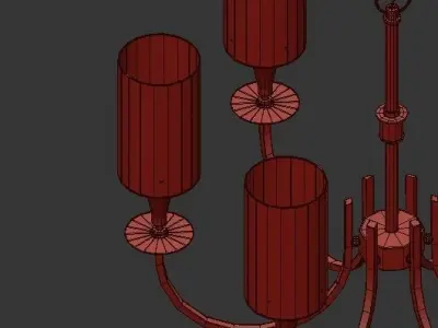 Mason five light chandelier with shades 3D model