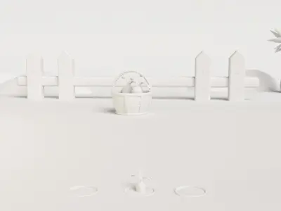 cartoon carrot farm 3D model