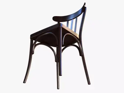 French table and chair PBR Textures Low-poly 3D model