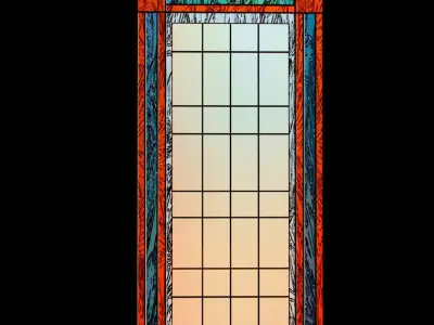 Stained glass windows with patterns of flowers Free 3D model