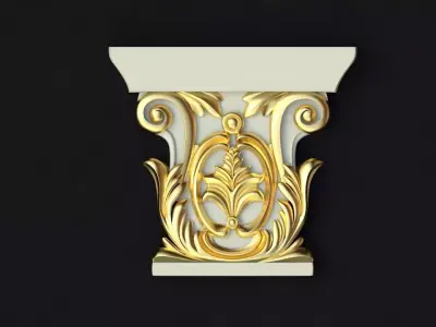 pilaster ornate gold column 3D model