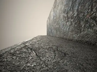 Street Graphity Wall with Sidewalk  Low-poly 3D model