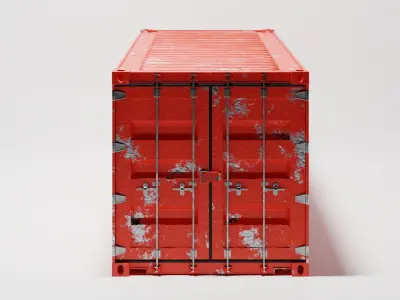 Red Shipping Container 3D model