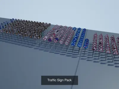 Modular PBR Road and road signs pack