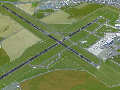 Bratislava Airport  15km Low-poly 3D model