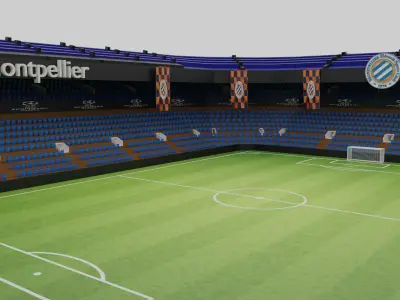 Montpellier Football Stadium Low-poly 3D model