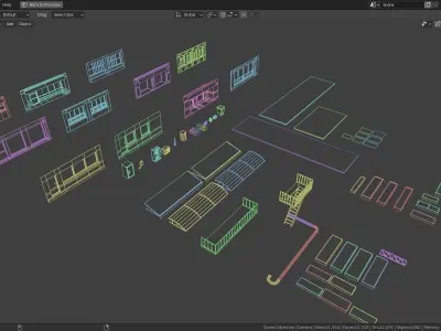 Modular Buildings Asset Pack 3D model