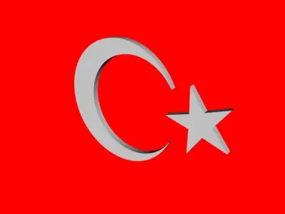 Turkish crescent star Free 3D model
