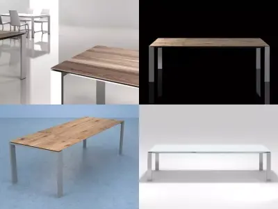 Maleo four different dining tables 3D model