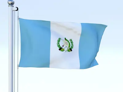 Animated Guatemala Flag Low-poly 3D model