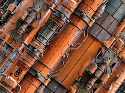 Sci-fi Pipe Low-poly 3D model