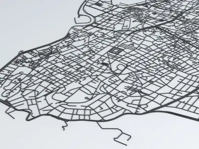 Beirut Road Network and Streets 3D model