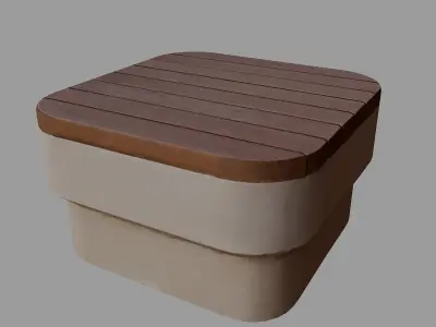 street bench Low-poly 3D model 12