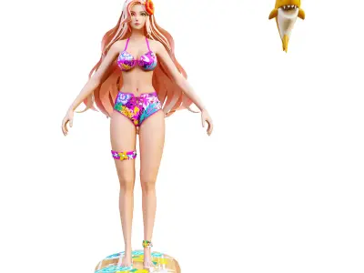 science fiction beauty Low-poly 3D model