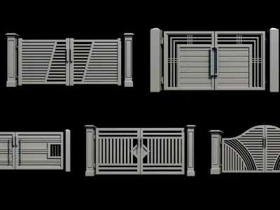 25 Iron Gate With UVs Vol 2 Low-poly 3D model