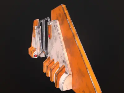 Turnstile 4 pair of orange earrings Low-poly 3D model