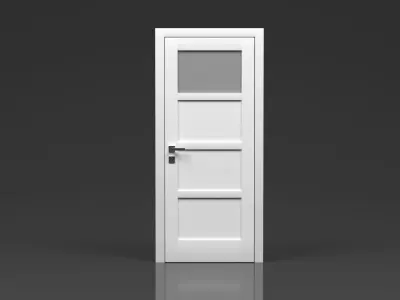 Simple white door  3D model
