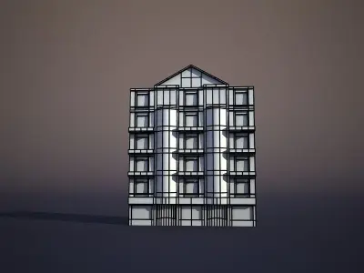 Apartment House Low-poly 3D model get