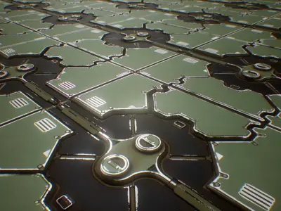 PBR Sci-Fi Spaceship Texture 21 Low-poly 3D model