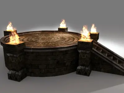 Medieval Shrine Low-poly 3D model