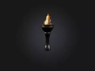 Realistic Torch Model Low-poly 3D model