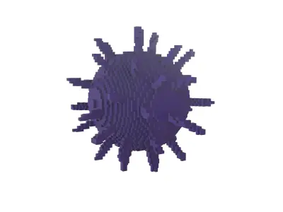 Voxel Virus v2 007 Low-poly 3D model