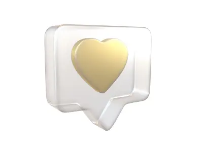 Socail Media Heart Bubble v1 003 Low-poly 3D model