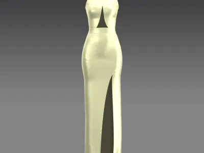 halter neck tie waist window  Low-poly 3D model