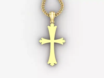 Light Gold 18K Cross Pendant 1CP009 3D print model