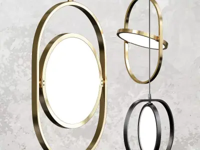 ARVET pendant light with two balls hanging from it 3D model