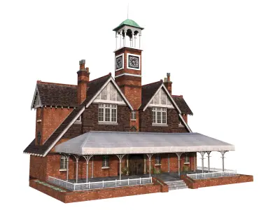 Building Old Low-poly 3D model