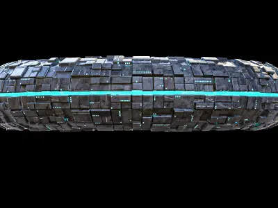 Torus Spaceship Sci Fi Mothership Low-poly 3D model