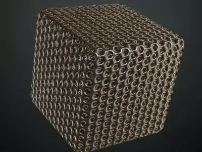 Polished Steel Dimpled Perforated Grill PBR Seamless Texture
