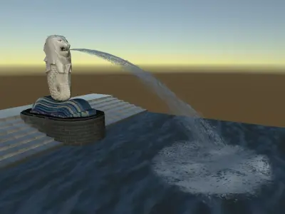 Merlion Singapore 3D lowpoly model  Low-poly 3D model