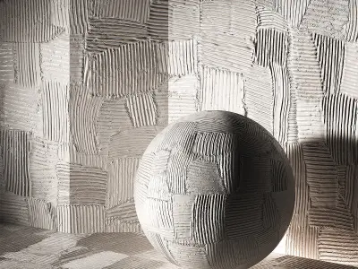 4K Seamless PBR Decorative Plaster Textures and Material Texture