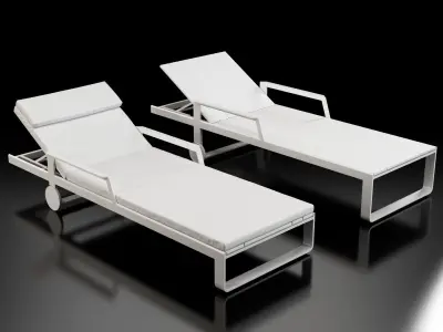 Gandia Blasco Flat chaise longue with arms 3D model