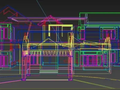 HOME 9 house with two windows and roof 3D model