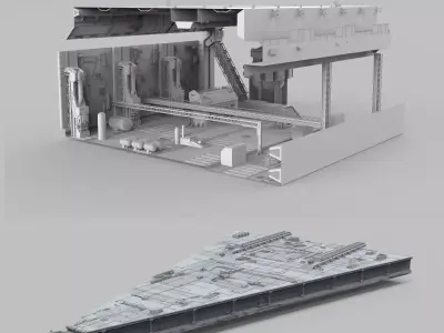 Sci-Fi architecture Elements collection 9 3D model