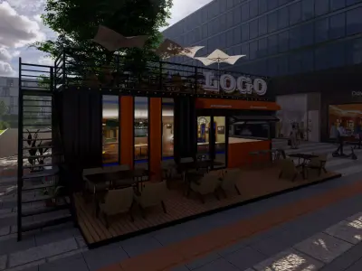 Container coffee shop-5 3D model