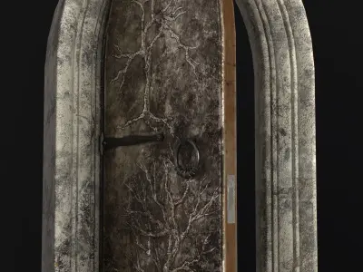 Medieval Door Low-poly 3D model