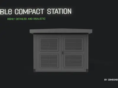 Cable compact station Low-poly 3D model