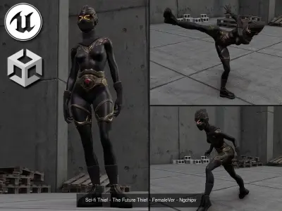 Sci-fi Thief - The Future Thief 3D Model Pack