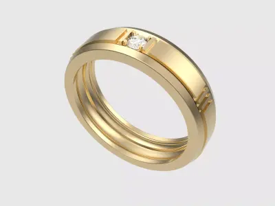 Sleek Channel Set Solitaire Ring JDBCo 3D print model